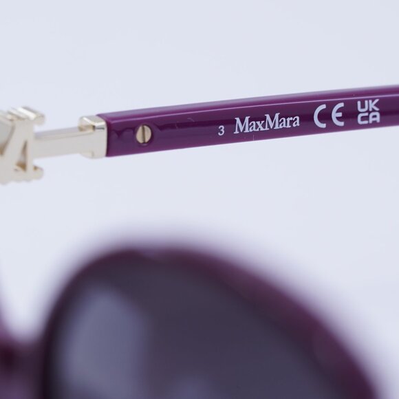 MaxMara EMME15 MM0065 75B Sunglasses Fuxia Round Frame, Smoke Lenses - Picture 6 of 11